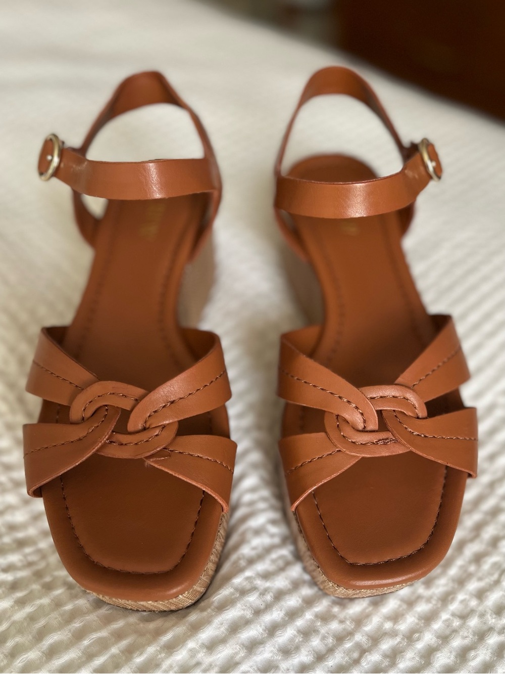 J.Crew Factory Brown Strappy Wedges